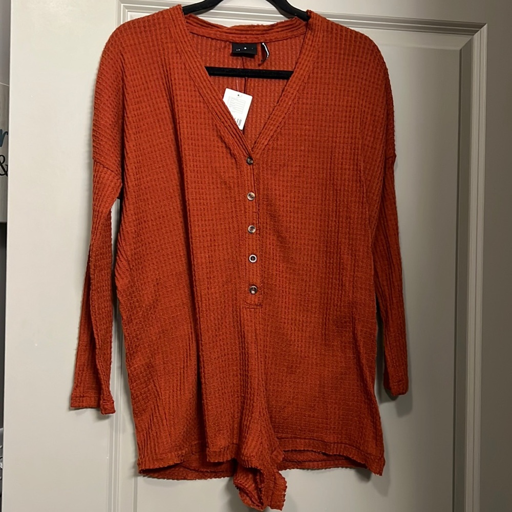 NWT Urban Outfitters Out From Under Terracota Waffle Weave Romper/Sleep Oversize